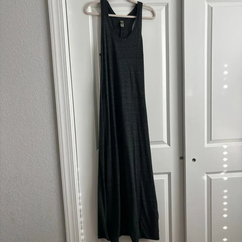 Alternative Earth Women’s Jersey Knit Tank Gray Maxi Dress Sz M Minimalist - Picture 2 of 12